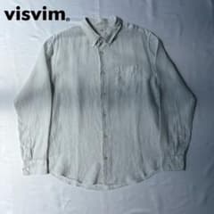 VISVIM ビズビム ストライプ リネン 麻100% 長袖 ボタンダウンシャツ VISVIM ビズビム ストライプ リネン 麻100% 長袖 ボタンダウンシャツ