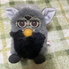 初代ファービー グレー✕ブラック ブラウンアイ 日本語版 黒色 灰色