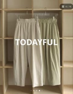 美品✨TODAYFUL トゥデイフル ウエストギャザーパンツ アイボリー Sのサムネイル