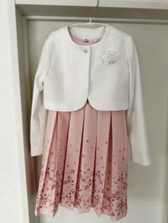 美品　2点セット　入学式 フォーマルワンピース　 発表会 結婚式 女の子 ピンクのサムネイル