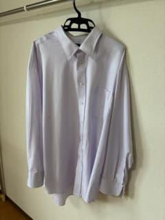 ライトパープル 長袖シャツ 左胸ポケット付きのサムネイル