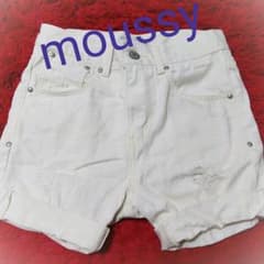 訳あり★激安★moussy★ロールアップ★白デニム ショーパン★ダメージ加工のサムネイル