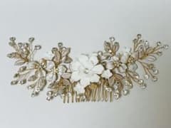 ヘッドドレス 花 ゴールドのサムネイル