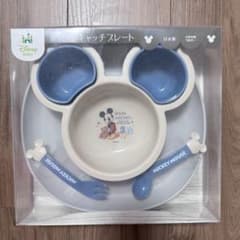 Disney baby 먹는 쏟아져 캐치 플레이트 미키 마우스