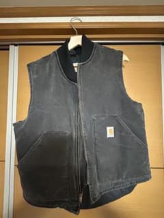【carhartt 】ダックベスト　星タグ　usa製　u01blk carhartt 】ダックベスト 星タグ usa製 u01blk - メルカリ