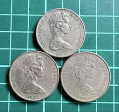 ニュージーランド 20セント硬貨 3枚セット1982/1983/1984年発行 - メルカリ