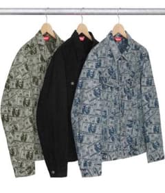 supreme デニムジャケット 100ドル柄 ブルーのサムネイル