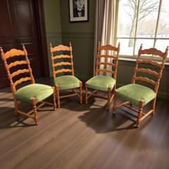 ○①横浜ダニエル DANIEL ダイニングチェア グリーン ベルベット調