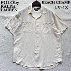 90s】ポロバイラルフローレン 開襟シャツ BEACH CAMP リネン L - メルカリ