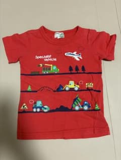 赤いトラックと飛行機のTシャツ、ストライプのサムネイル
