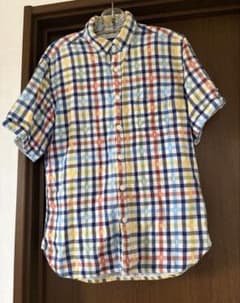 BEAMS HEART 半袖シャツ マルチカラー チェック スカル柄　フル