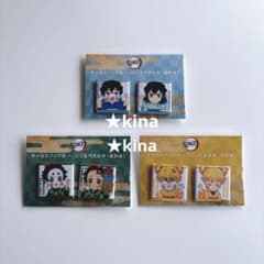 鬼滅の刃　繋がるスクエア缶バッジ　遊郭編　竈門炭治郎　我妻善逸　嘴平伊之助　他 鬼滅の刃 遊郭編 繋がるスクエア缶バッジ - メルカリ