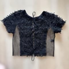 MAISON SPECIAL チュールリボントップス ブラックのサムネイル