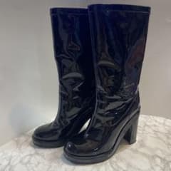 JILL SANDER NAVY 黒ロングブーツ 38(24相当)ヒール約6.5 完売品！JIL SANDER NAVY パテントレザーロングブーツ 24.5㎝ - メルカリ