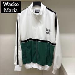 WACKOMARIA ジップアップジャケット ジャージ ホワイト×グリーン 