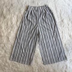 【フランセーズ】 マルチストライプ ワイドパンツ 総ゴム (M)