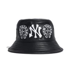 CHROME YORK EMBLEM LETHER BUCKET HAT