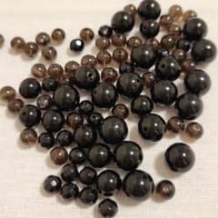 天然石ビーズ 黒・茶系 まとめ売りのサムネイル