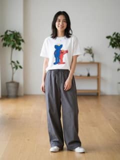 인기 매진 유니클로 KAWS 세서미 스트리트 콜라보 티셔츠 화이트 L 카우즈
