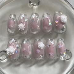 ネイルチップ　マグネット_チーク_薔薇_クリアのサムネイル