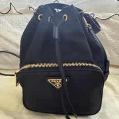 PRADA ブラック ナイロン デュエットショルダーバッグのサムネイル