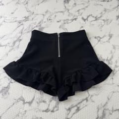 キッズ フリルショートパンツ ブラックのサムネイル