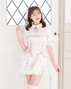 lizlisa レースアップティアードスカパン ピンク 新品未使用 タグ付き