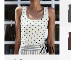 ZARA ポリアミドワイドストラップTシャツ　Mサイズ