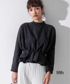 美品　fifth コーデュロイペプラムトップス　黒　Mのサムネイル