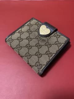 GUCCI グッチ　箱付き　二つ折り財布　ラブリー　GGキャンバス グッチ 二つ折り財布 メンズ ジャンボGG コインウォレット ブラック