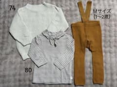 秋冬 ベビー服3点セット　1〜2歳(トップス/セーター/サロペット)のサムネイル
