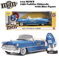 M&M's ブルー 1956キャデラック エルドラド ダイキャストカー ミニカー
