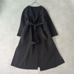 美品♡近年♡ノーブル リバーノーカラーコート ベルデットコート カーキ 36 美品♡近年♡ノーブル リバーノーカラーコート ベルデットコート