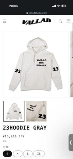 VALLAD 23HOODIE グレー　mサイズのサムネイル