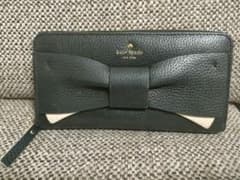 kate spade リボン付き長財布 黒のサムネイル