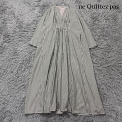 【173】新品未使用タグつき！ヌキテパ☆シルクストライプワンピース 173】新品未使用タグつき！ヌキテパ☆シルクストライプワンピース