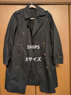 SHIPS ブラック トレンチコート Sのサムネイル