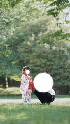 七五三 着物セット 女の子 3歳 被布 赤 白 花柄のサムネイル