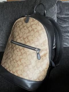 COACH リュック・バックパック ベージュ・ブラック PVC × レザーのサムネイル