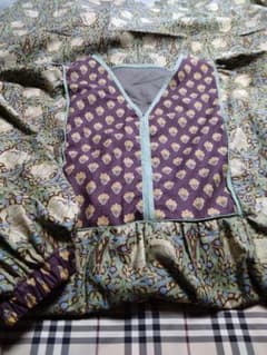 ハンドメイド moda社 モリス＊ソレイアード茶グリーンパネルワンピース