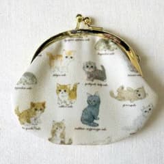 角型マチありがま口(持ち手チェーン付き)⭐️フランシュリッペ(こねこ図鑑)⭐️ フランシュリッペ 猫図鑑シリーズ コイン入れ がま口 コインケース