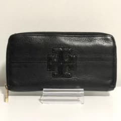 「♡美品♡」Tory Burch ラウンドファスナー長財布 黒 レザー　ステッチのサムネイル