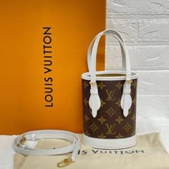 新品】LOUIS VUITTON モノグラム バッグ ナノバケット ホワイト - メルカリ