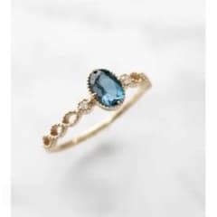 NOIR DE POUPEE K10 ロンドンブルートパーズ＆ダイヤモンドリング