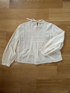 ZARA 刺繍シャツ　長袖 オフホワイト　未使用のサムネイル