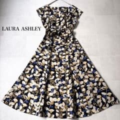 極美品✨ローラアシュレイ 花柄 総柄 ロングワンピース フレア Aライン