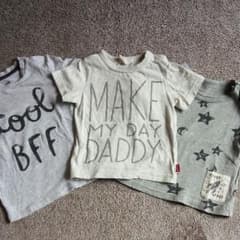 H&M　タディオタディ他　Tシャツ三枚セット　グレー系　80のサムネイル