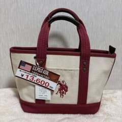 U.S. POLO ASSN. トートバッグ クリーム/ワインのサムネイル