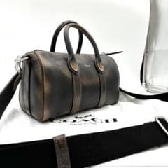 現行】コーチ COACH ボストンバッグ 2way 黒 グラブタンレザー - メルカリ