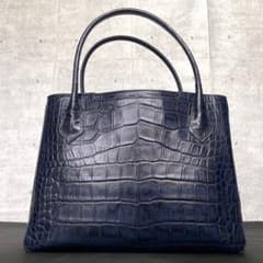 【未使用級】HAMANO クロコ型押し デュプレ ネイビー 現行品 トートバッグ 未使用級】HAMANO クロコ型押し デュプレ ネイビー 現行品 トート